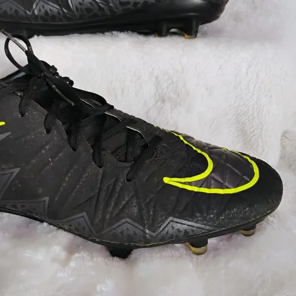 Nike Hypervenom Phelon II FG Soccer Cleats Black Neon Yellow 749893-001 Size 8.5 - Picture 9 of 16